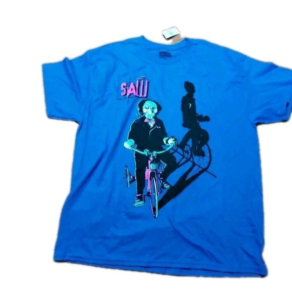 Saw - Billy On Tricycle - American Classics - Solid Blue Adult Short Sleeve  XL